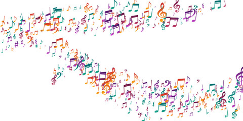 Fototapeta na wymiar Musical notes cartoon vector illustration. Audio