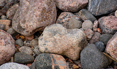 texture of stones on the beach