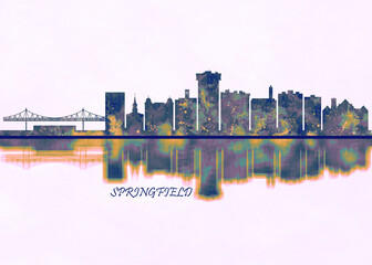 Springfield Missouri. Cityscape Skyscraper Buildings Landscape City Background Modern Art Architecture Downtown Abstract Landmarks Travel Business Building View Corporate