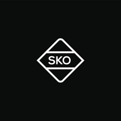 SKO letter design for logo and icon.SKO monogram logo.vector illustration with black background. - obrazy, fototapety, plakaty