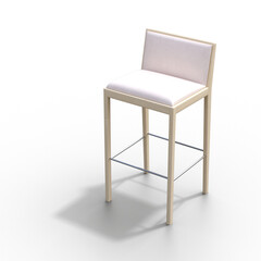 chair isolated on white background, interior furniture, 3D illustration, cg render