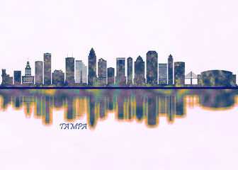 Tampa Skyline. Cityscape Skyscraper Buildings Landscape City Background Modern Art Architecture Downtown Abstract Landmarks Travel Business Building View Corporate