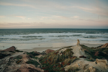 Praia do Pico da Mota. Coastline in Obidos, Peniche, Portugal.