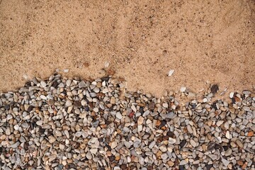 Sand und Kies von oben