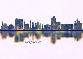 Yaroslavl Skyline. Cityscape Skyscraper Buildings Landscape City Background Modern Art Architecture Downtown Abstract Landmarks Travel Business Building View Corporate