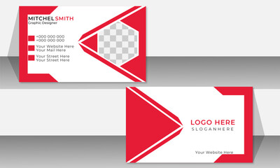 Naklejka na ściany i meble Modern Creative Double Sided Business Card Design With Vector Illustration