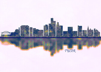 Tyler Skyline. Cityscape Skyscraper Buildings Landscape City Background Modern Art Architecture Downtown Abstract Landmarks Travel Business Building View Corporate
