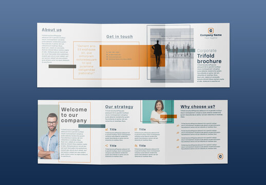 Business Square Trifold Brochure Layout