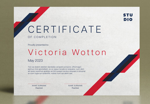 Landscape Certificate Layout