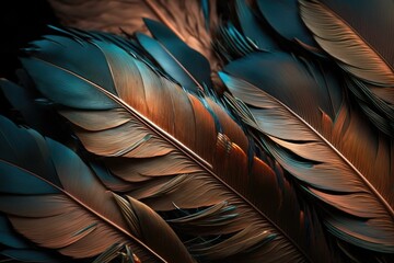 Captivating Texture: A Close-Up of Delicate Feathers in Full Frame Shot