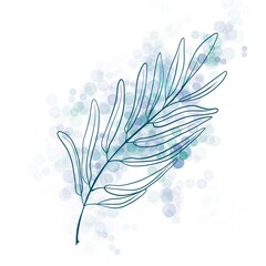 feather on blue background