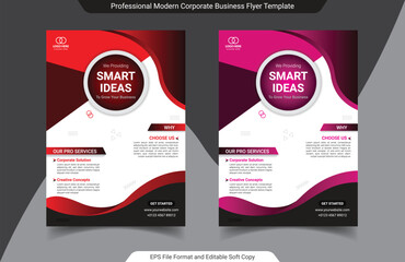 Two colors set templates of A4 flyer template, modern template and modern design, perfect for creative professional modern corporate business flyer template