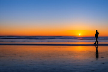 Naklejka na ściany i meble beautiful sunset at the beach 2