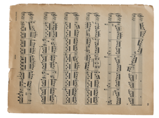 Sheet Music - partitura - musical symbols vintage Sheet Music on Aged Paper Background