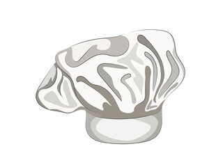 White pleated fabric chef's hat for a kitchen worker.