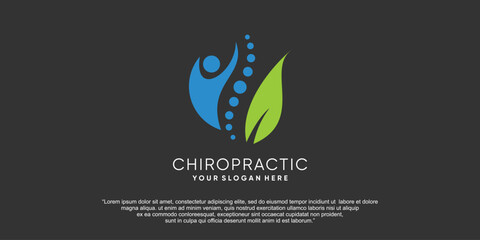 Fototapeta na wymiar Chiropractic logo with modern abstract concept