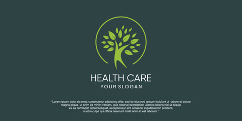 Healthcare logo with modern creative abstract concept