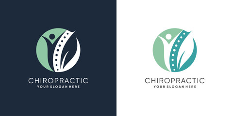 Chiropractic logo with modern abstract concept
