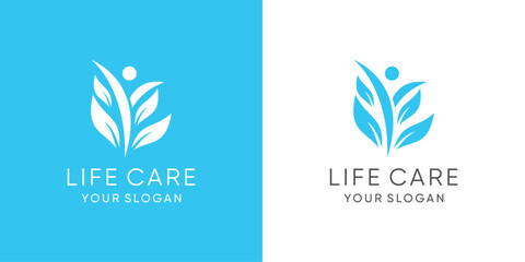 Fototapeta na wymiar Healthcare logo with modern creative abstract concept