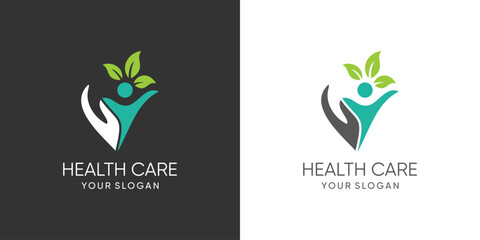Healthcare logo with modern creative abstract concept