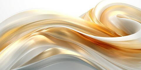 abstract white and gold swirling background with a high quality luxury feel ideal for backdrops, generative ai