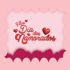 valentine card with hearts, Dia dos namorados