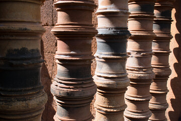 Cambodian temple pillars
