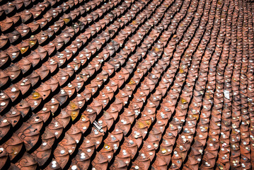 Temple roof with donations