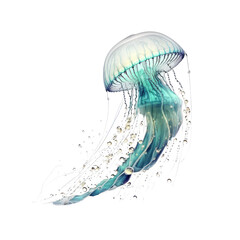 jellyfish on a transparant background, PNG, Generative Ai - obrazy, fototapety, plakaty