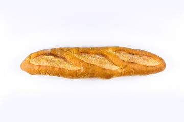 Baguette bread. French bread baguette on a white background.