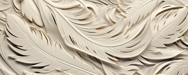an Abstract Horizontal background, ornate feathers, carved engraved ivory. Liquid flow texture. Fluid art Abtract-themed, photorealistic illustrations in JPG.Generative ai