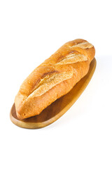 Baguette bread. French bread baguette on a white background.
