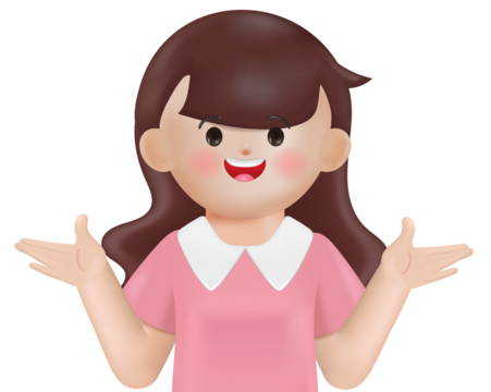 3d Young businesswoman hands up surprise or amazing character. telemarketing agents. 3d render cartoon isolated design.