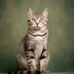 Naklejka premium Classic Beauty: Capturing the Elegance of American Shorthair Cats