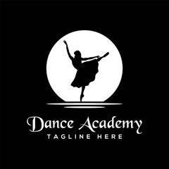 Dance Academy logo design, Professional Female Dancer Logo vector.