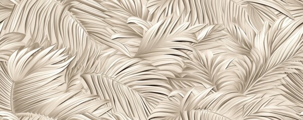 an Abstract Horizontal background, Palm fronds, carved and engraved in ivory. Liquid flow texture. Fluid art Abtract-themed, photorealistic illustrations in JPG. Generative ai