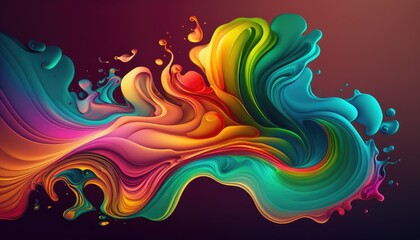 Fototapeta na wymiar Abstract background colorful waves. AI generative