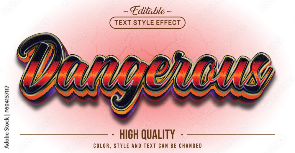 Poster Editable text style effect - Dangerous text style theme.