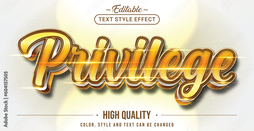 Poster Editable text style effect - Privilege text style theme.