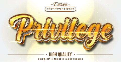 Editable text style effect - Privilege text style theme.