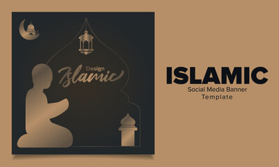 Vector luxury islamic Banner design template