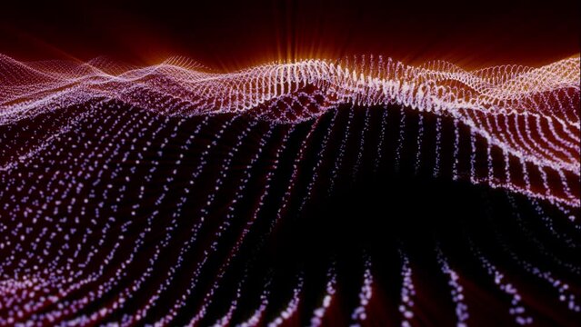 abstract waves of red-blue color on a black background