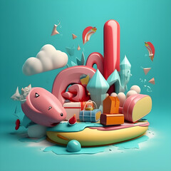 Generative AI, illustrations, 3D TOYS
