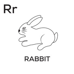 R Alphabet Coloring Page for kids