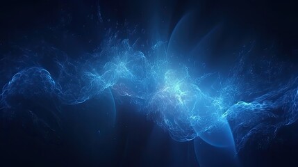 Blue power energy abstract background. Generative  AI 
