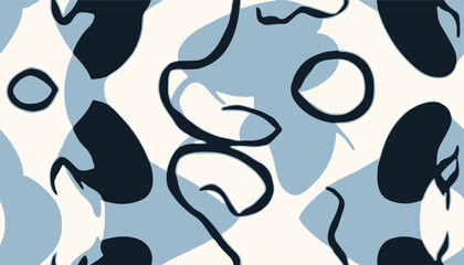 Modern colorful pattern. Hand drawn trendy abstract illustrations. Creative collage seamless pattern