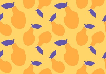 Abstract summer geometric fruit seamless cartoon pears pattern for fabrics and kids clothes print and packaging