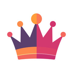 Crown icon. Color king crown symbol. Isolated crown icon. Vector illustration.
