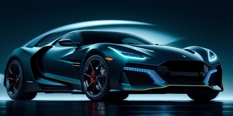 Fototapeta premium Futuristic car, generative AI