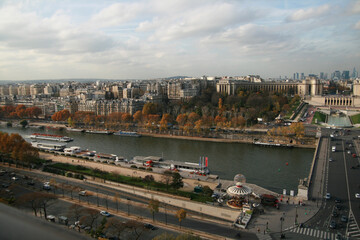 Paris panorama, France, European cityscape, streets landscape
